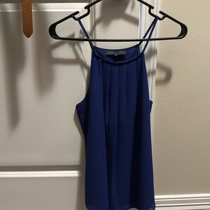 Blue tank top blouse, worn 2 times.